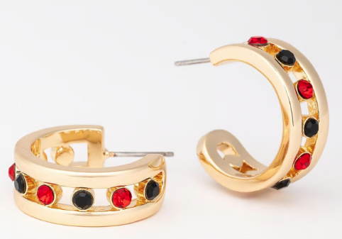 RED & BLACK GEORGINA EARRINGS