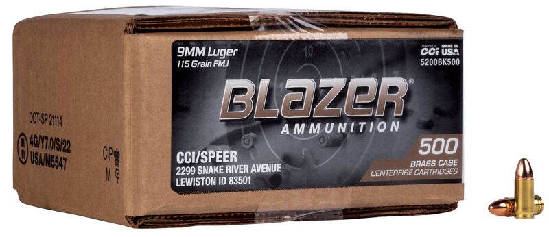 BLAZER 9MM FMJ 115GR 500RD CASE
