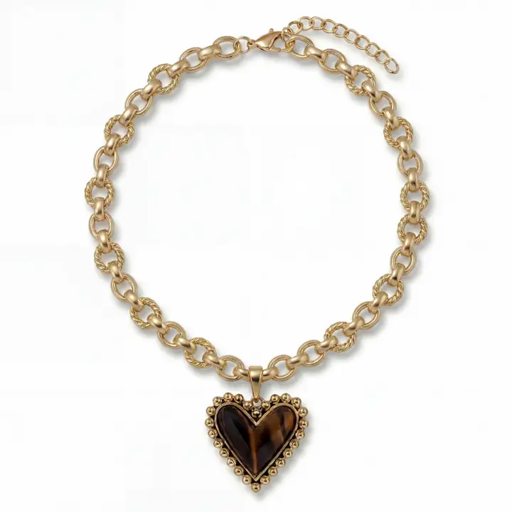 TORTOISE HEART CHAIN NECKLACE