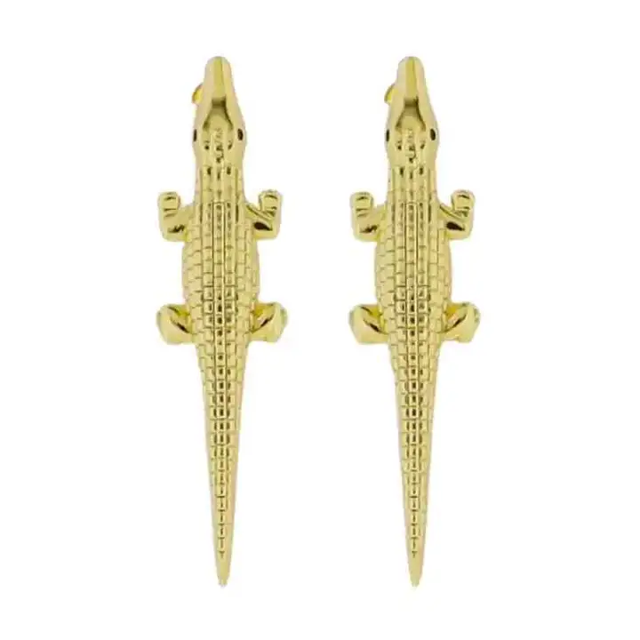 GOLD ALLIGATOR EARRINGS