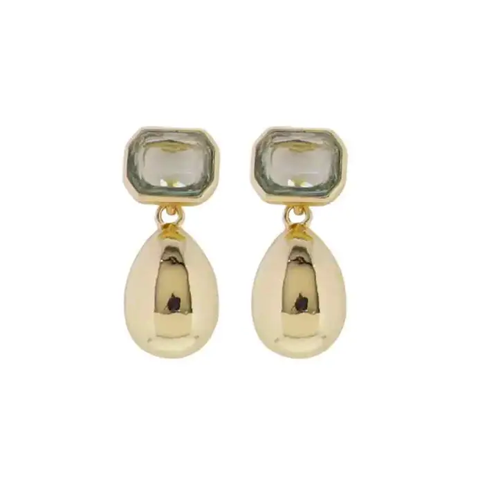 GREEN CRYSTAL TEARDROP EARRINGS