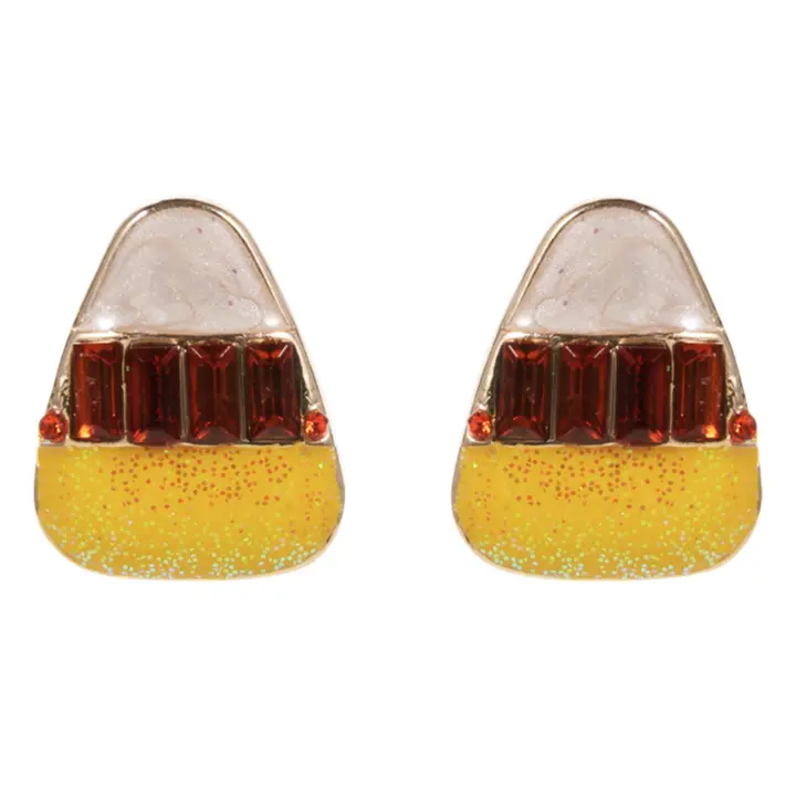 CRYSTAL CANDY CORN EARRINGS