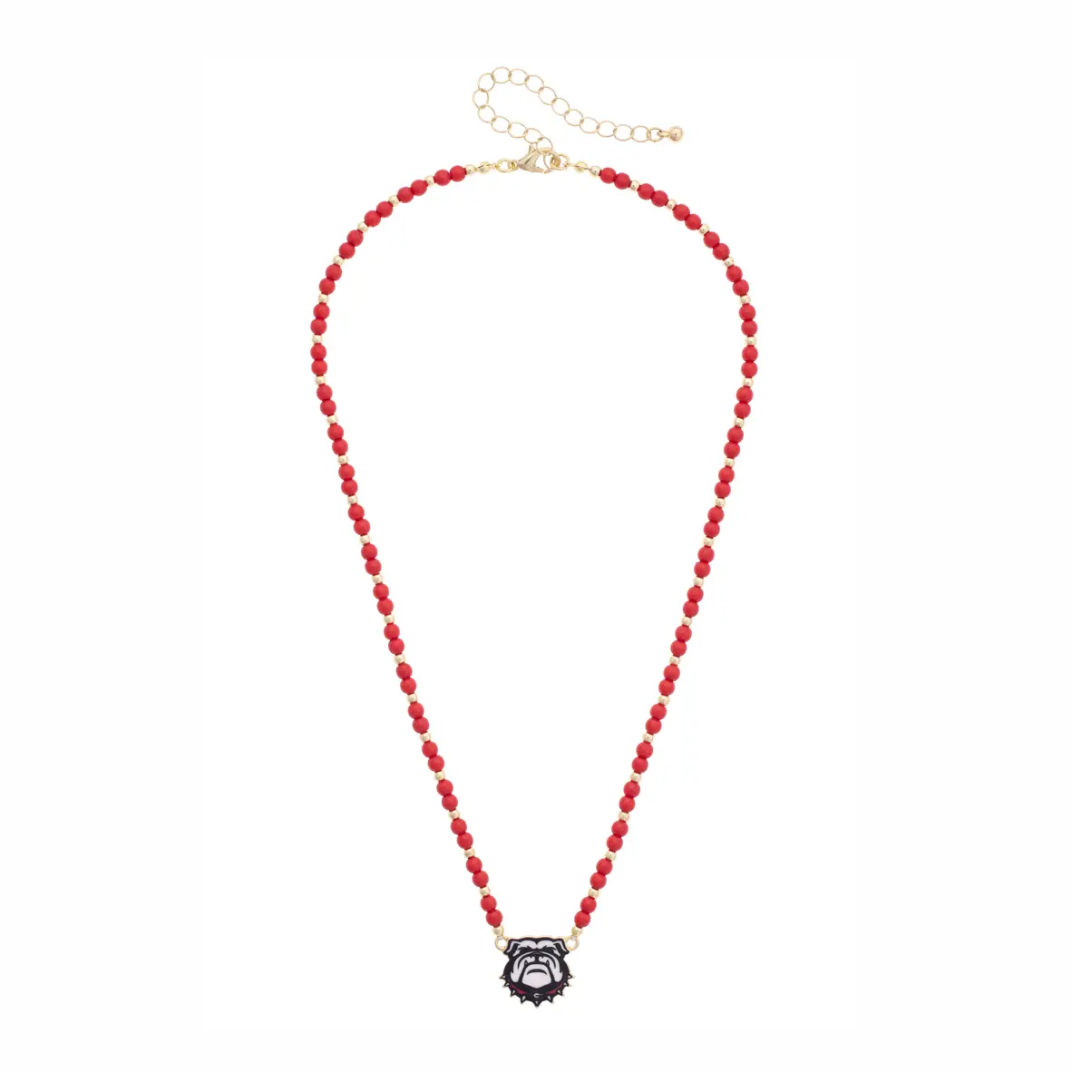 GA BULLDOGS BEAD SPIRIT NECKLACE