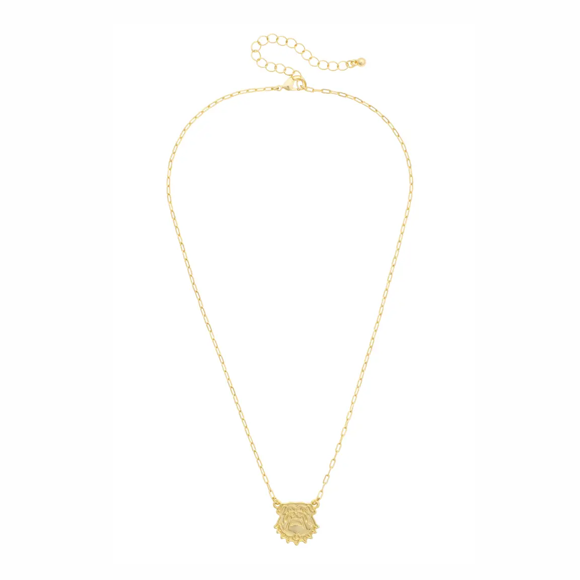 GOLD BULLDOG STAMPED NECKLACE