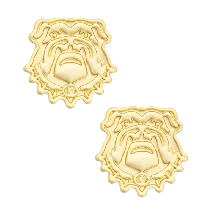GOLD BULLDOGS STAMPED EARRINGS