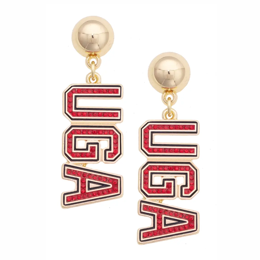 BULLDOGS PAVE OUTLINE EARRINGS