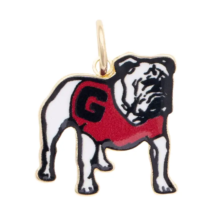GA BULLDOGS ENAMEL MASCOT CHARM