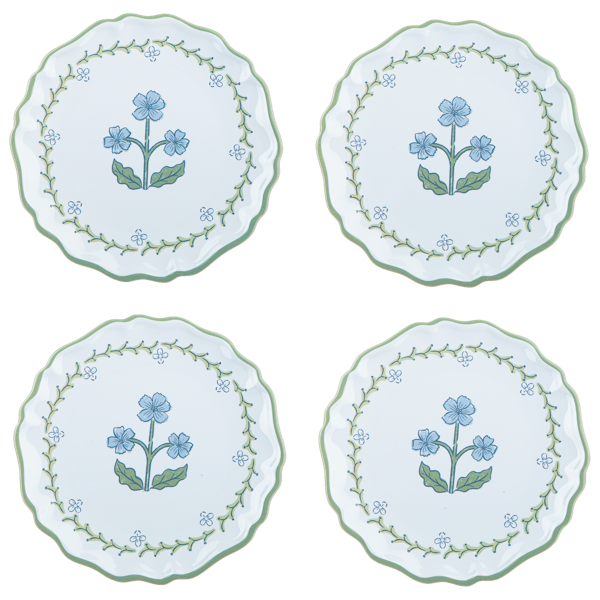 VINTAGE FLORAL SALAD PLATE 4PC