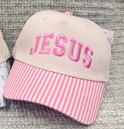 PINK STRIPE JESUS HAT