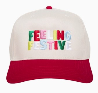 RED TAN FEELING FESTIVE HAT