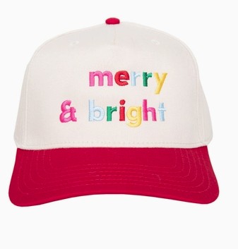 RED TAN MERRY & BRIGHT MULTI HAT