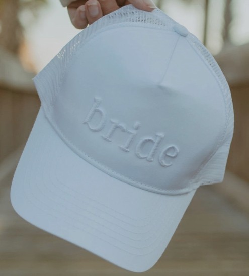 WHITE BRIDE EMBROIDERED HAT