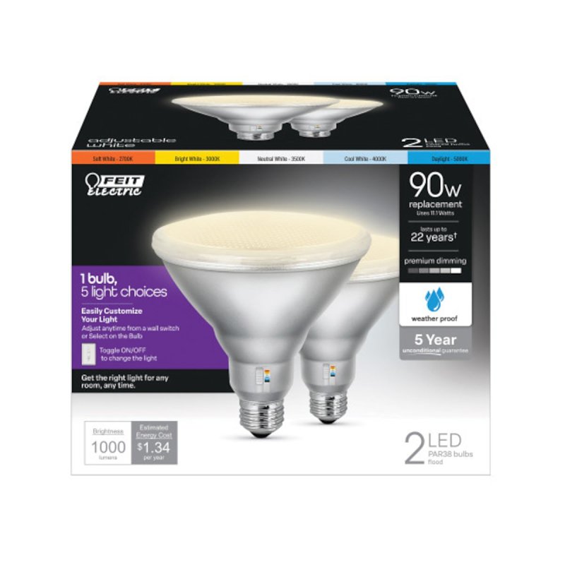 BULB LED DIM PAR38 6WAY WH 90W
