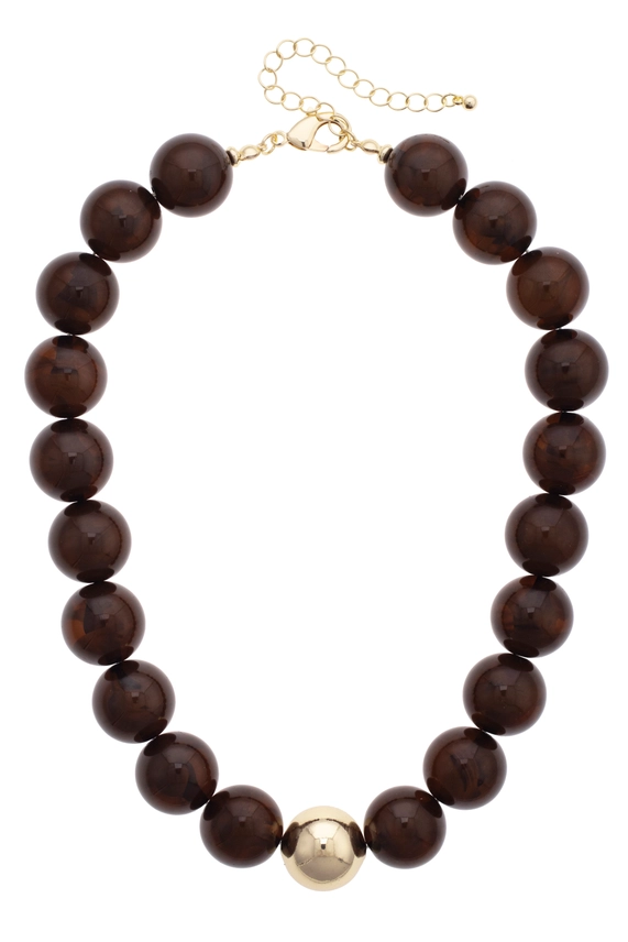 MARJORIE BEADED BROWN NECKLACE