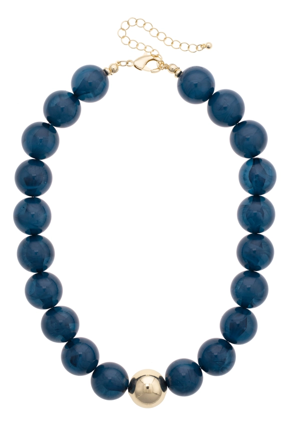 MARJORIE BEADED NAVY NECKLACE
