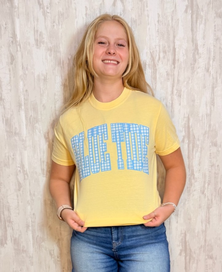 BUTTER BLUE TIDE GINGHAM TEE
