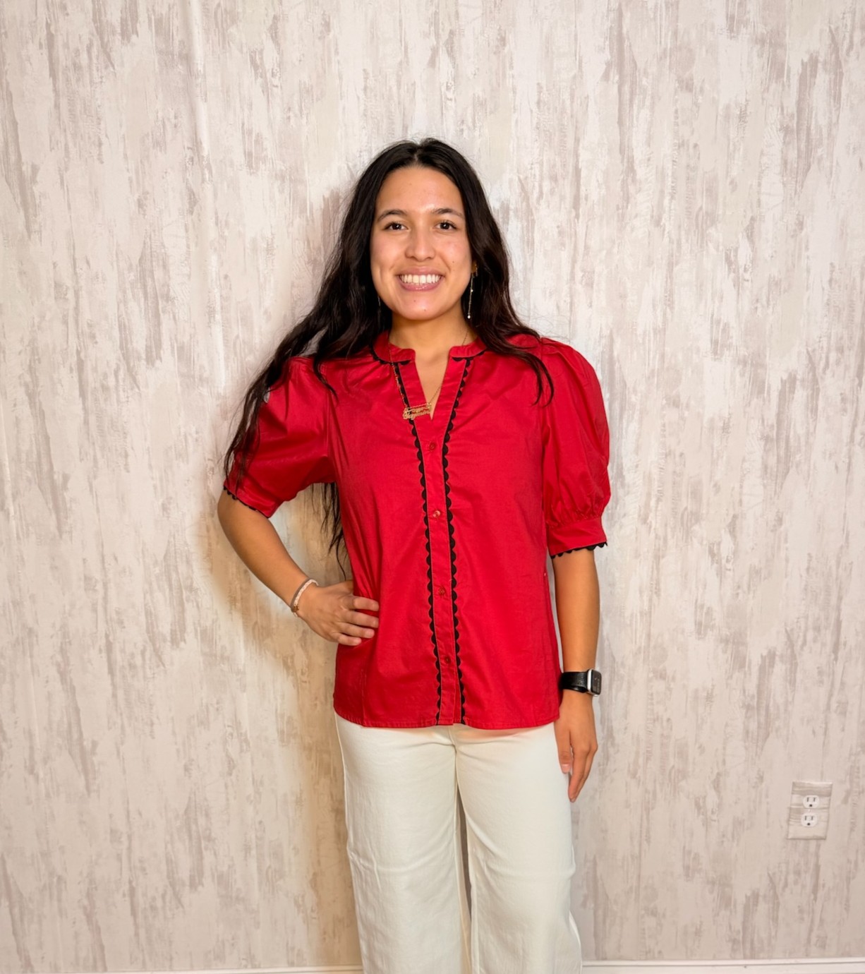 ELAINE RED/BLACK TOP
