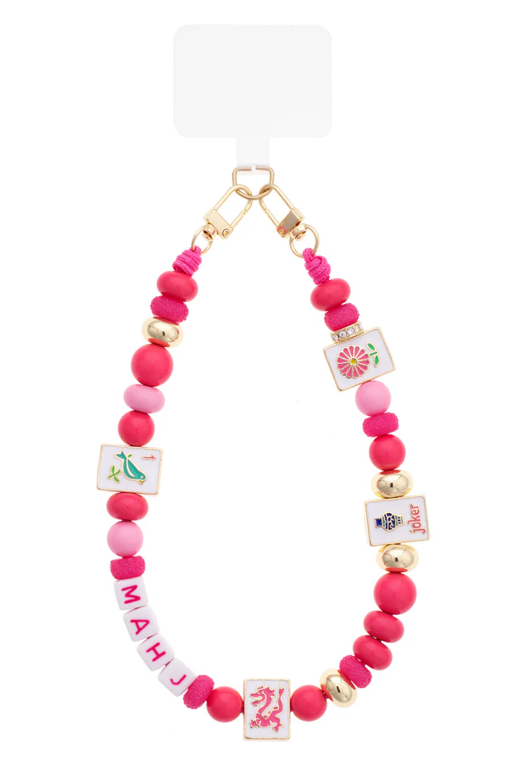 MAHJONG BEAD WRISTLET FUCHSIA