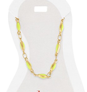 GOLD LIME TUBE CHAIN ANKLET