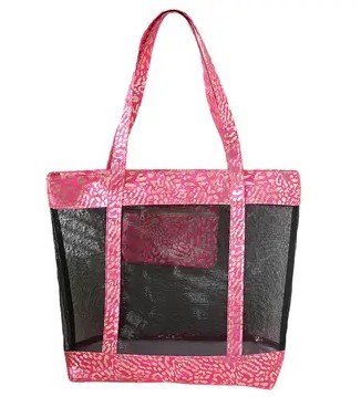 LEOPARD METALLIC MESH BAG