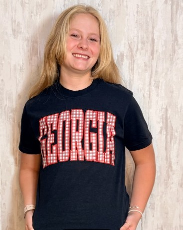 BLACK GEORGIA GINGHAM TEE