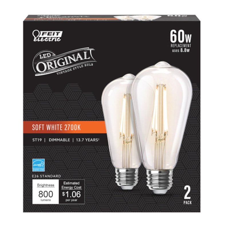 BULB LED ST19 SW CLEAR 27K 60W