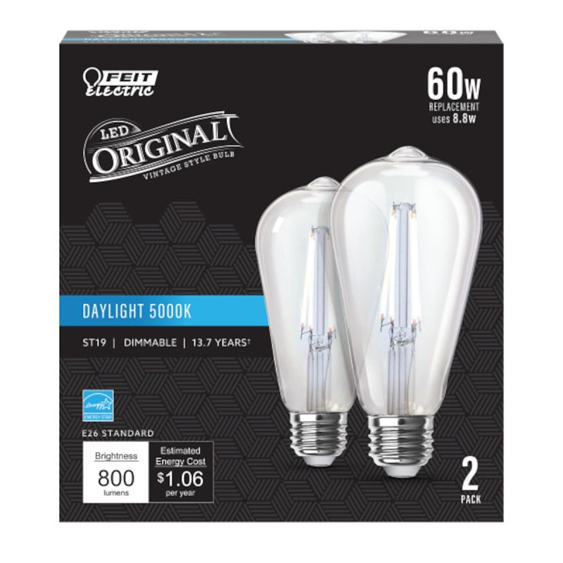 BULB LED ST19 DL CLEAR 5K 60W