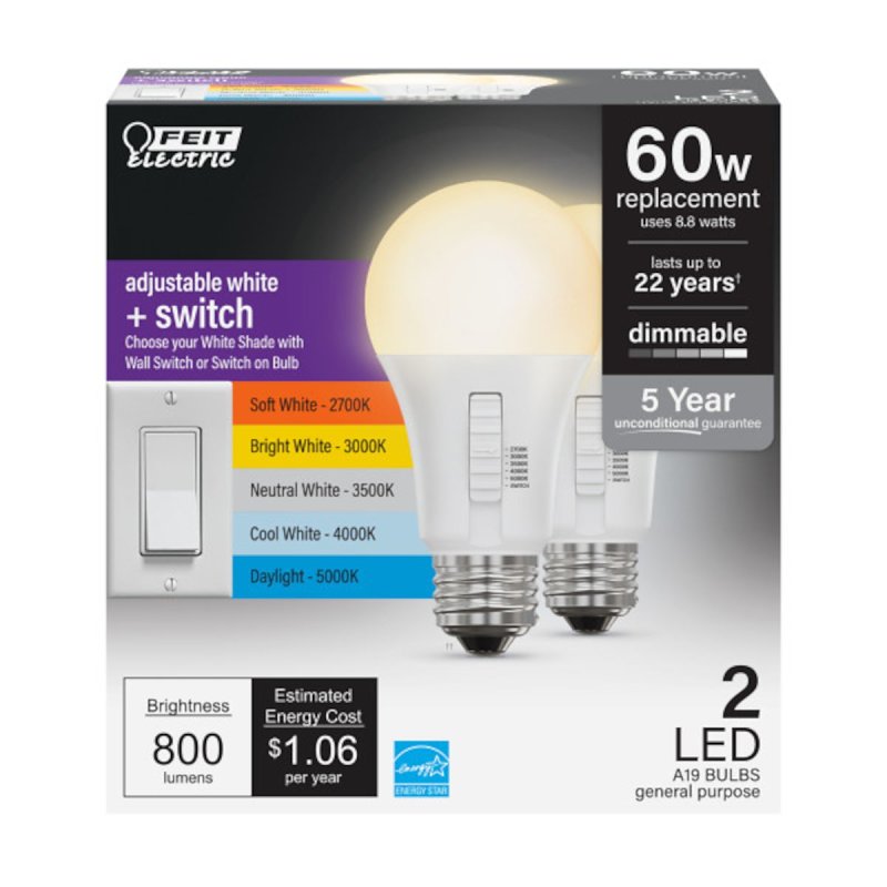 BULB LED DIM A19 6-WAY 60W