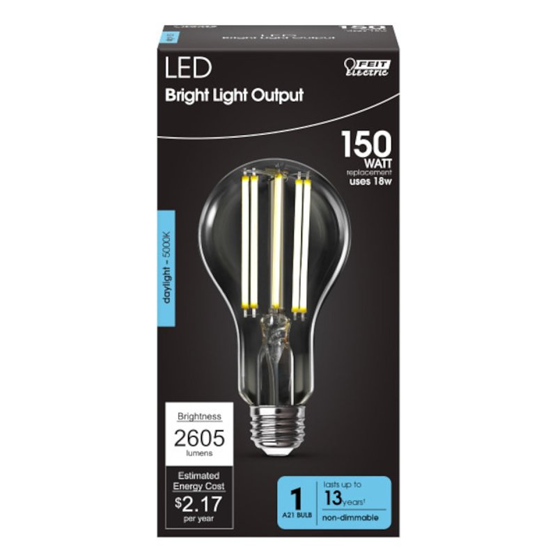 BULB FIL LED A21 DL CL 5K 150W