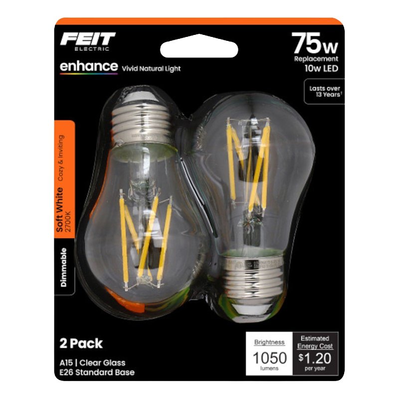 LIGHT BULB LED A15 CLR 27K 10W