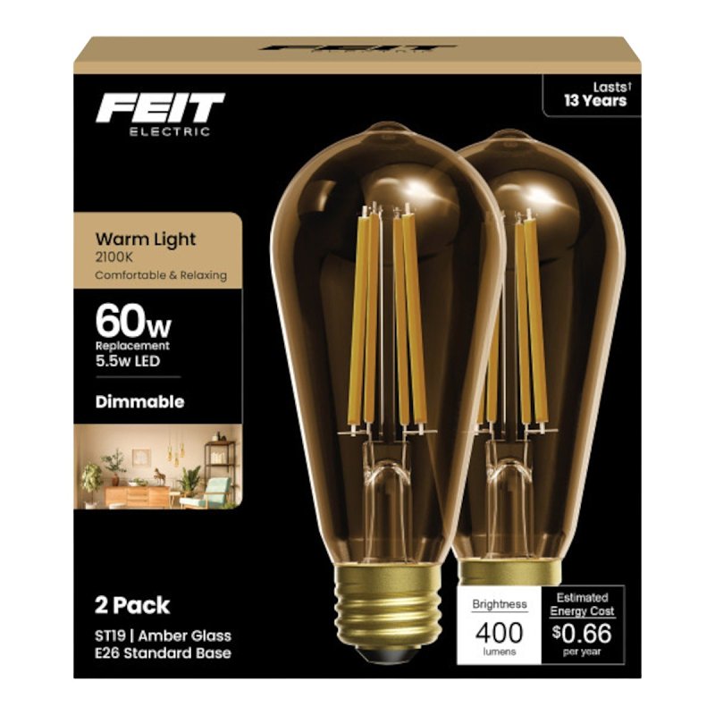 AMBER LED LIGHTBULB ST19 60W