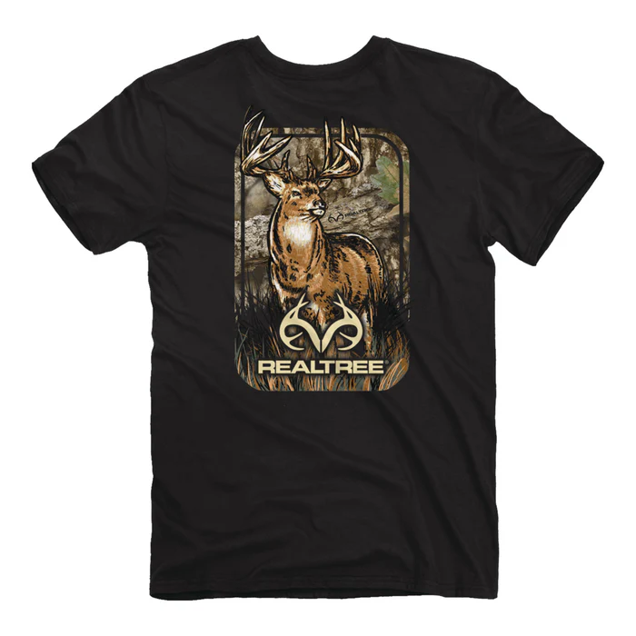 BLACK RT CAMO BUCK TEE