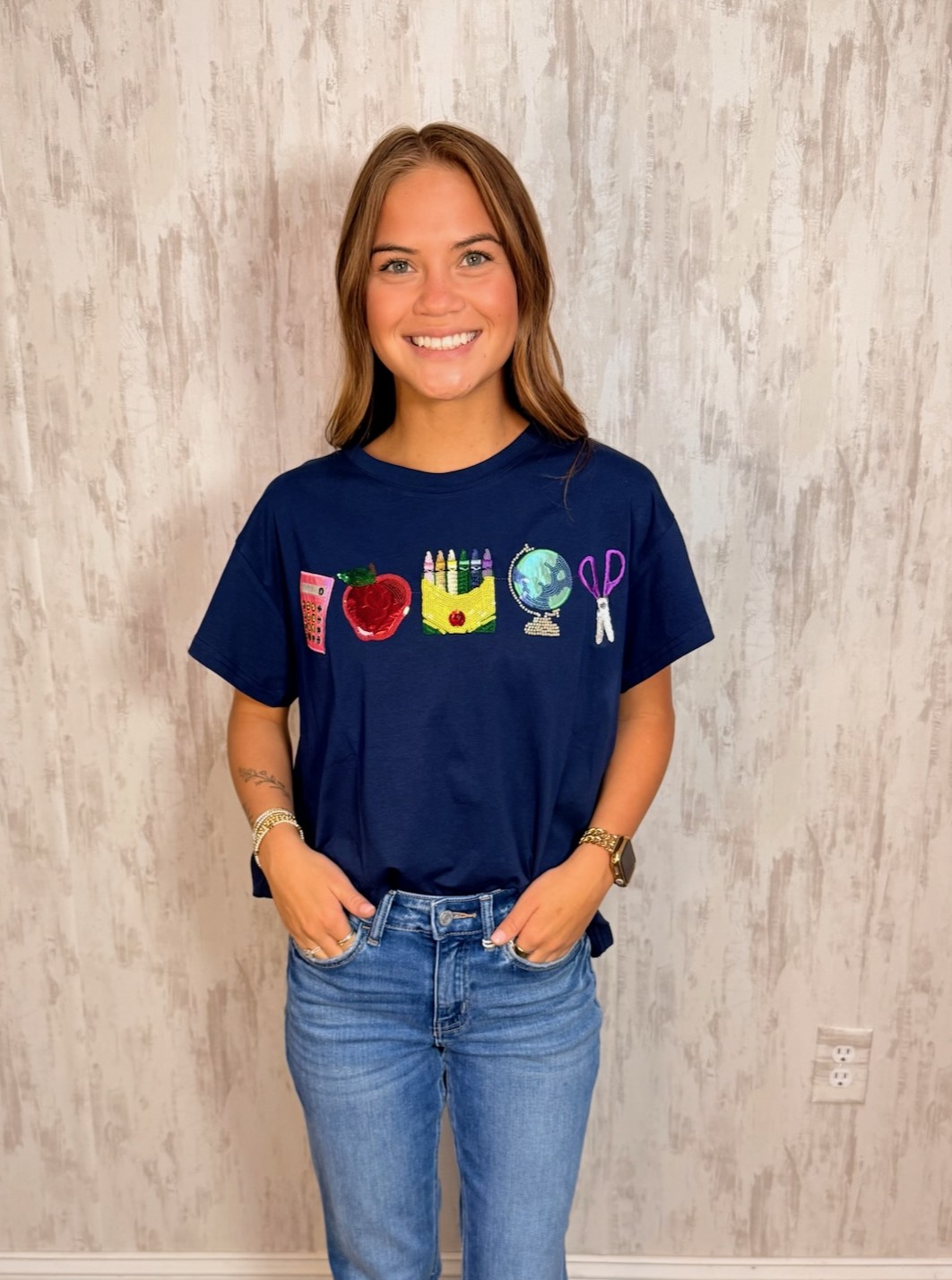 NAVY MINI SCHOOL ICON TEE