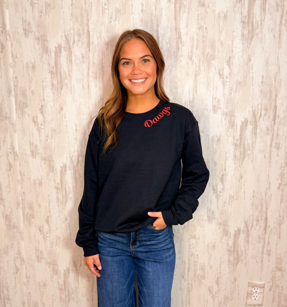 BLACK RED DAWGS SWEATSHIRT