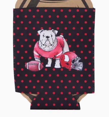 BLACK POLKA DOT BULLDOG COOZIE