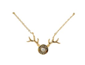 GOLD ANTLER SHOTGUN NECKLACE