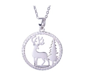 DEER CZ CIRCLE NECKLACE