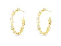 GOLD INFINITY CROSS HOOPS