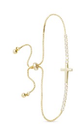 GOLD SMOOTH CROSS CORD BRACELET