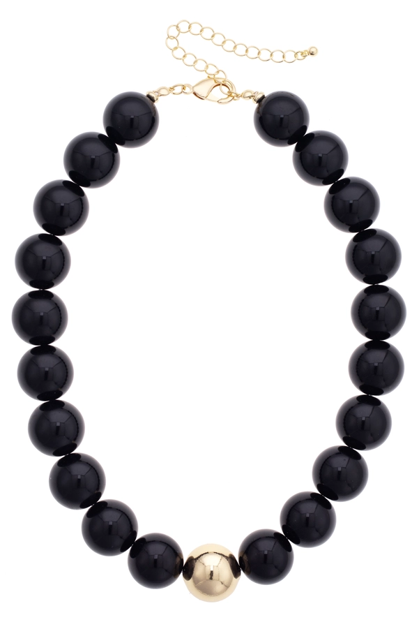 MARJORIE BEAD NECKLACE BLACK