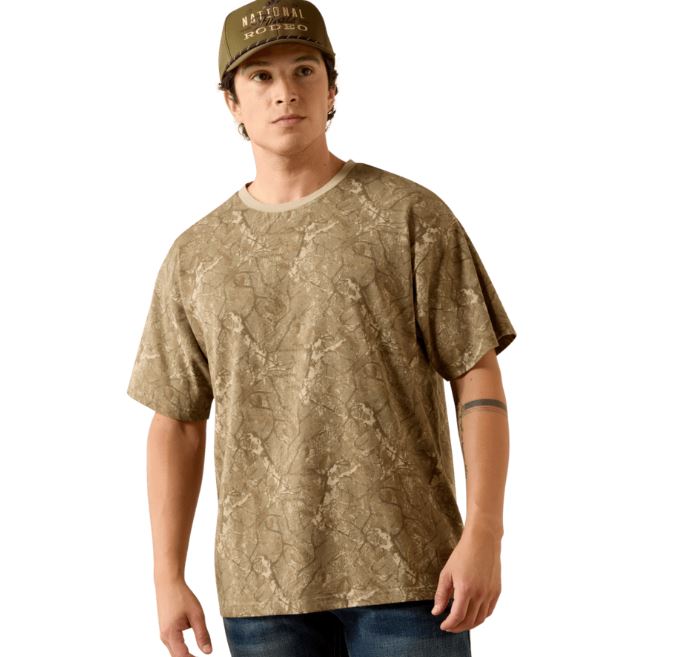 BEIGE CAMO BOXY TEE
