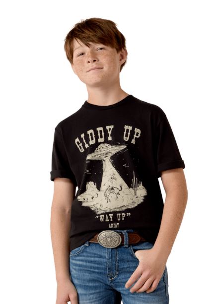 Y BLACK COWBOY WAY UP TEE