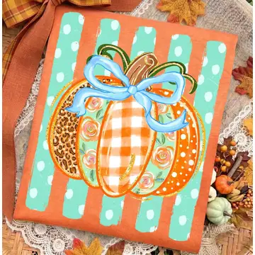 STRIPED PREPPY PUMPKIN TEE