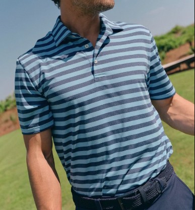 OCEAN STRIPE COASTAL POLO