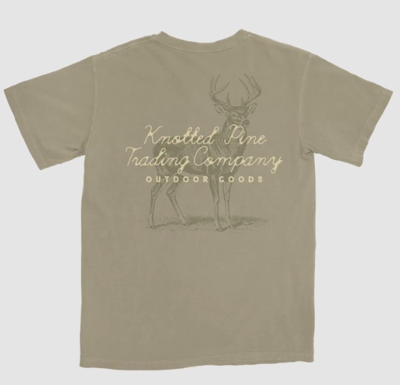KHAKI WHITE TAIL SCRIPT TEE