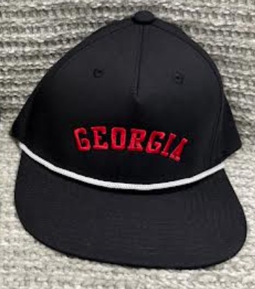 GEORGIA ARCHED BLK RED HAT