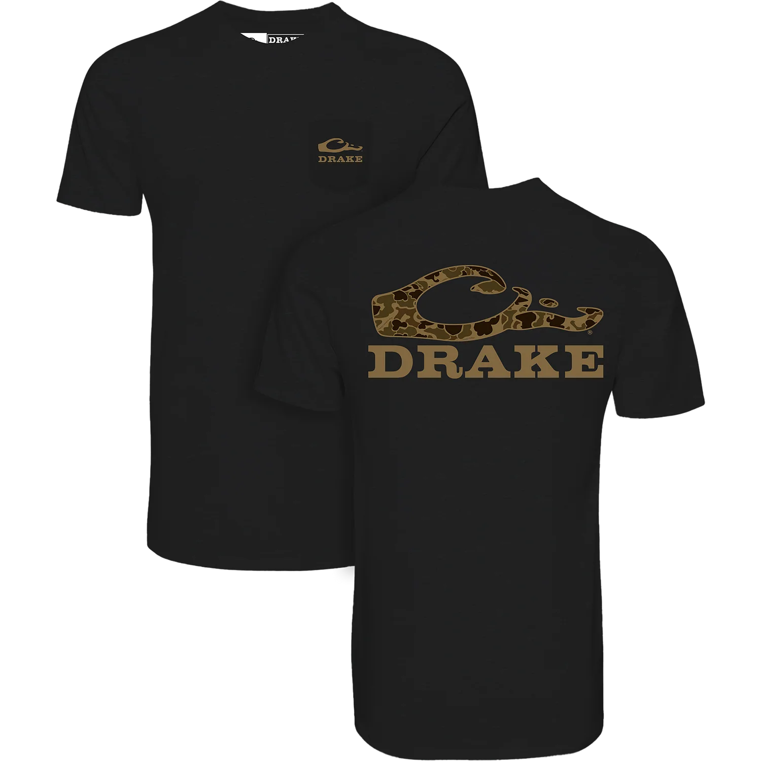 BLACK STACKED LOGO OS SS TEE