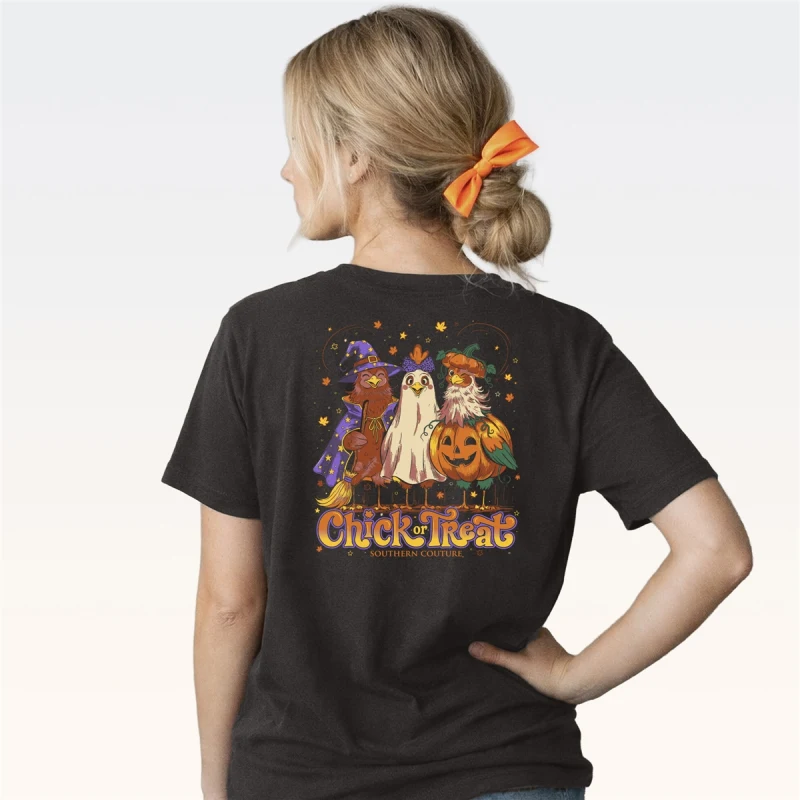 DARK BROWN CHICK OR TREAT TEE