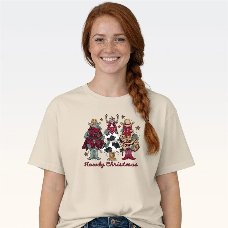 NATURAL HOWDY XMAS TREES TEE
