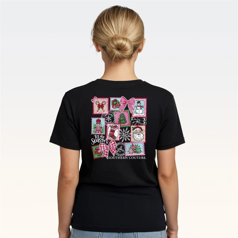 BLACK CHRISTMAS STAMPS TEE